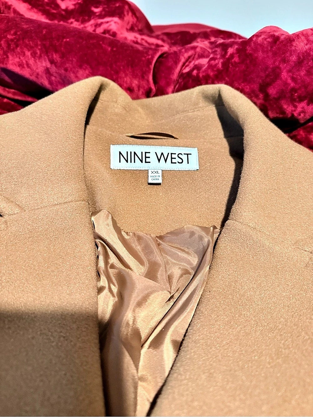 Nine West Women's Pea Coat in Brown Size XXL NWT - Picture 4 of 5